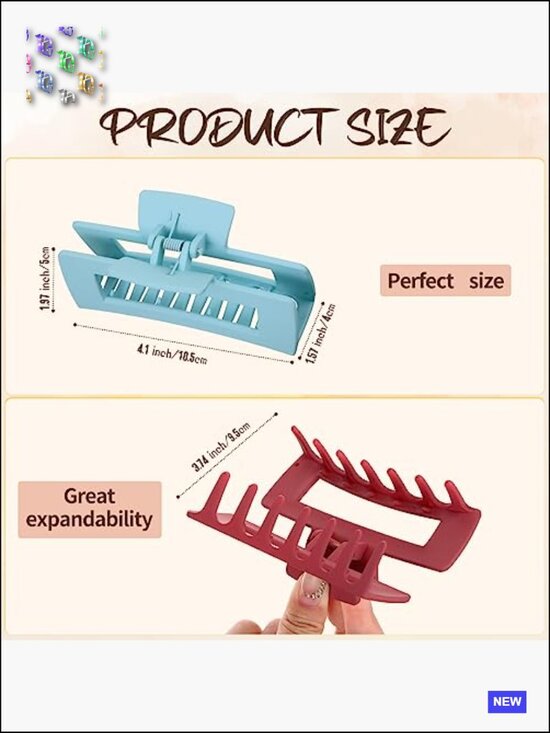 Bulk 24 Hair Claw Clips Large Plastic Strong Hold Banana Barrettes for Thick main image 5